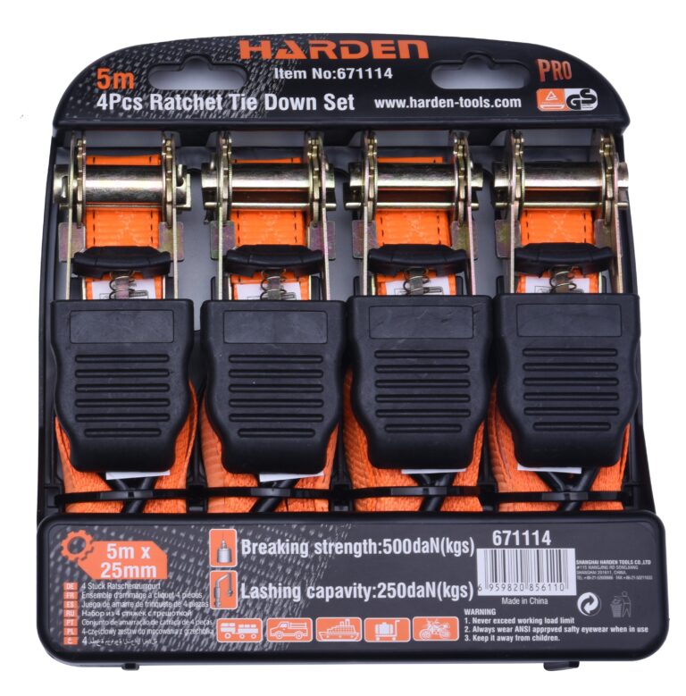 HARDEN 4 Piece Ratchet Tie Down Set (25mm x 5m) - Premium Hardware from HARDEN - Just R 371! Shop now at Securadeal