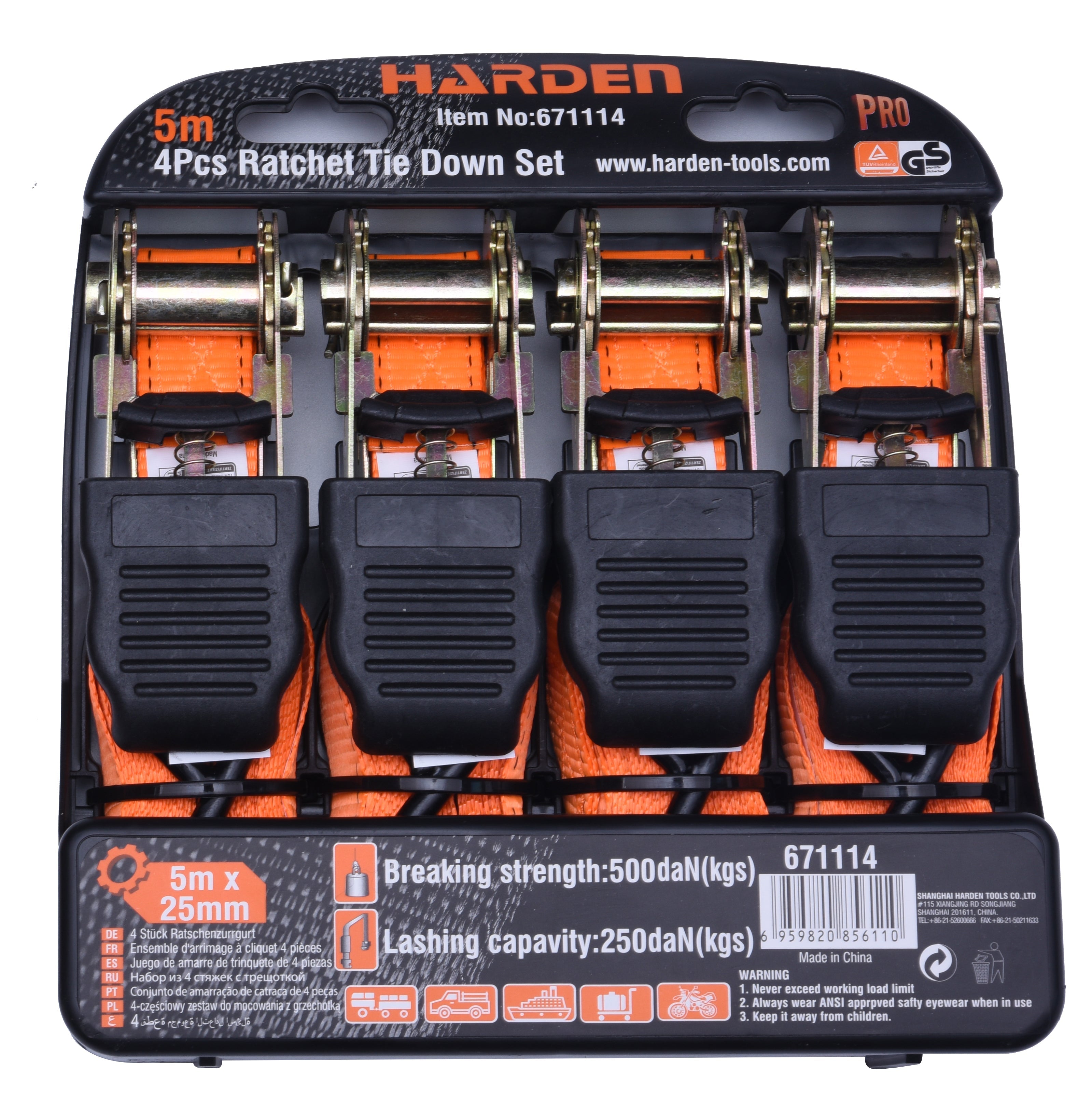 671114-2 | Securadeal Harden 4 Piece Ratchet Tie Down Set 25mm X 5m Premium Hardware from Harden Just R 371 Shop Now at Securadeal