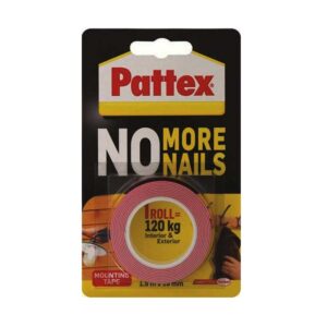 PATTEX No More Nails Adhesive Mounting Tape 120kg Interior/Exterior - Premium Hardware Glue & Adhesives from PATTEX - Just R 185! Shop now at Securadeal