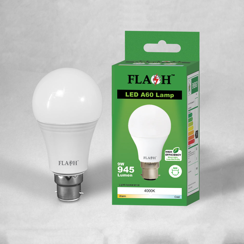 A609W4000KB22Lamp_Box FLASH LED High Efficiency All Purpose Light Bulb 9W A60 Lamp B22 (10 pack) - Premium Light Bulbs from FLASH - Just R 232! Shop now at Securadeal