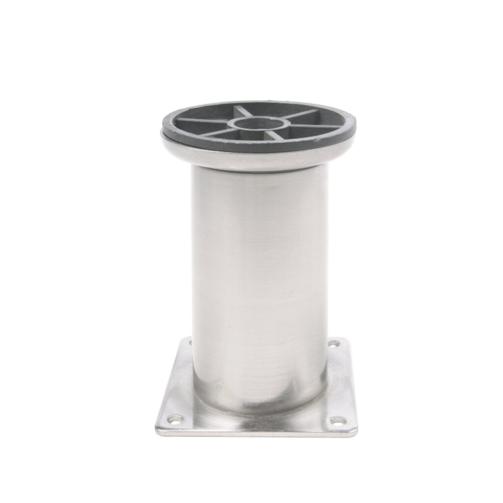 ROCO Adjustable Round Table Leg Silver 100mm x 50mm - Premium Hardware from ROCO - Just R 49! Shop now at Securadeal