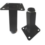 Roco Adjustable Table Leg with Square Black Plate 100mm X 25mm   Premium Hardware from Roco   Just R 28 Shop Now at Securadeal