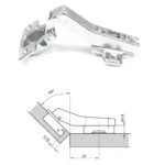 AFQS145WI_2 | Securadeal Roco 45 Degree 4 Hole Base Plated Cupboard Hinge Premium Handles from Roco