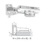 AFTS145W34_2 | Securadeal Roco 110 Degree 4 Hole Base Plated Cupboard Hinge 0mm Premium Handles from Roco