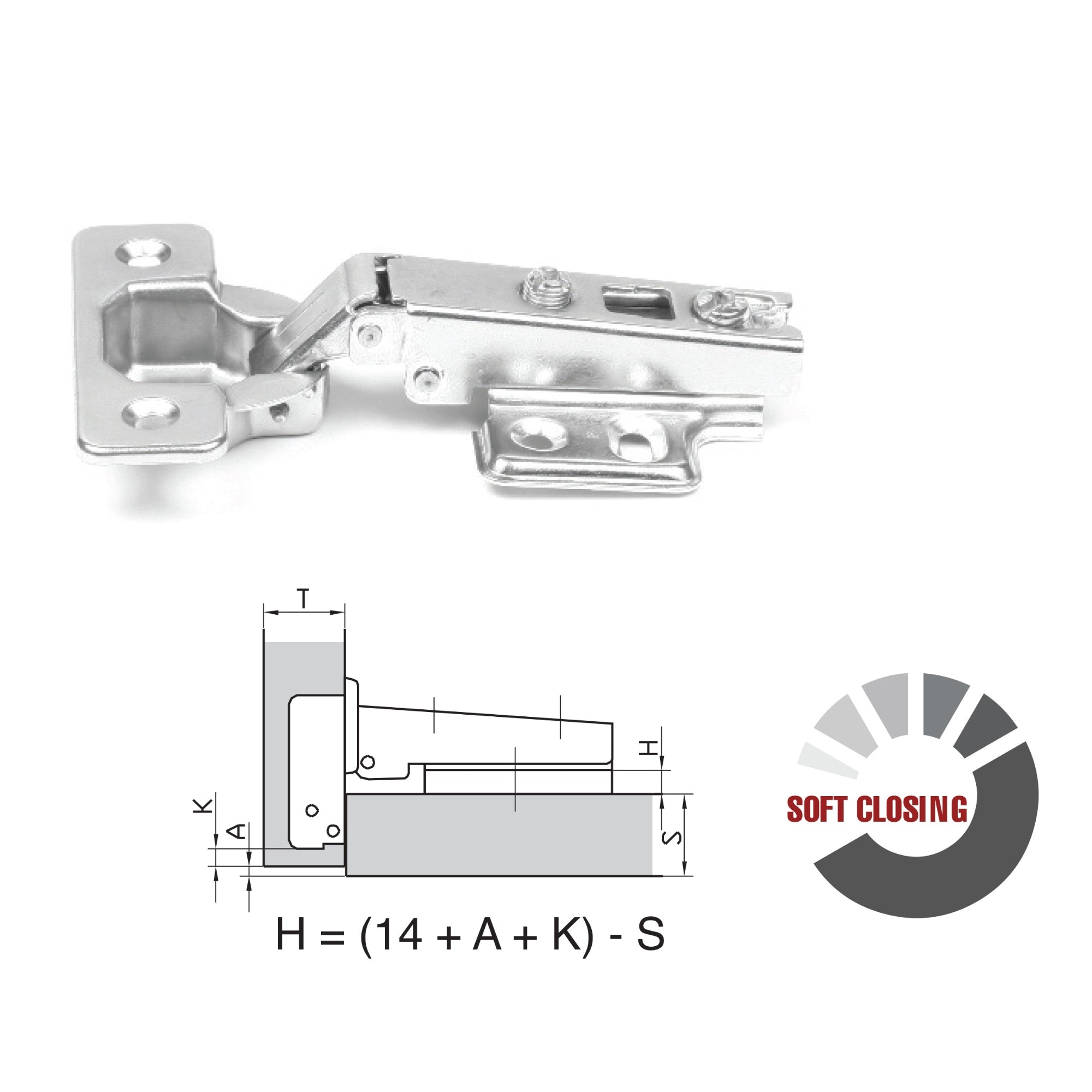 AFTS6190_1 | Securadeal ROCO 110 Degree Soft Closing 4 Hole Base Plated Cupboard Hinge - Premium Hardware from ROCO - Just R 14! Shop now at Securadeal