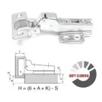 AFTS6199_1 | Securadeal Roco 110 Degree Soft Closing 4 Hole Base Plated Cupboard Hinge 9mm Premium Handles from Roco