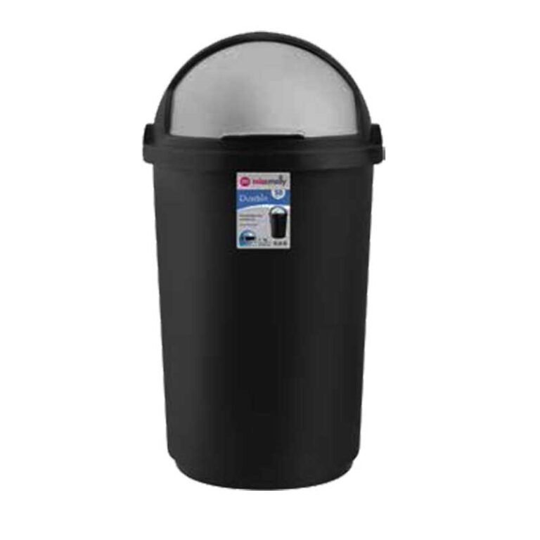 MISS MOLLY Refuse Bin Flip Top Silver & Black 50 LItre - Premium storage from Miss Molly - Just R 180.55! Shop now at Securadeal