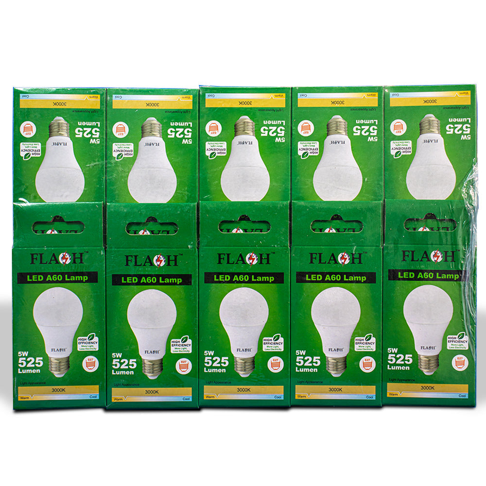 FLASH LED High Efficiency All Purpose Light Bulb 5W A60 Lamp E27 (10 pack) - Premium Light Bulbs from FLASH - Just R 194! Shop now at Securadeal