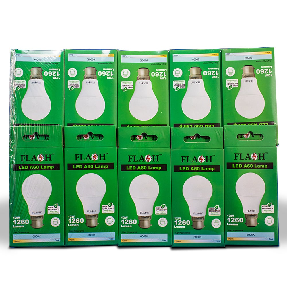 FLASH LED High Efficiency All Purpose Light Bulb 12W A60 Lamp B22 (10 pack) - Premium Light Bulbs from FLASH - Just R 340! Shop now at Securadeal