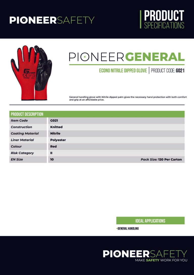 PIONEER SAFETY Nitrile Coated Palm Flexo Grip Gloves Red G021 - Premium Gloves from Pioneer Safety - Just R 17! Shop now at Securadeal
