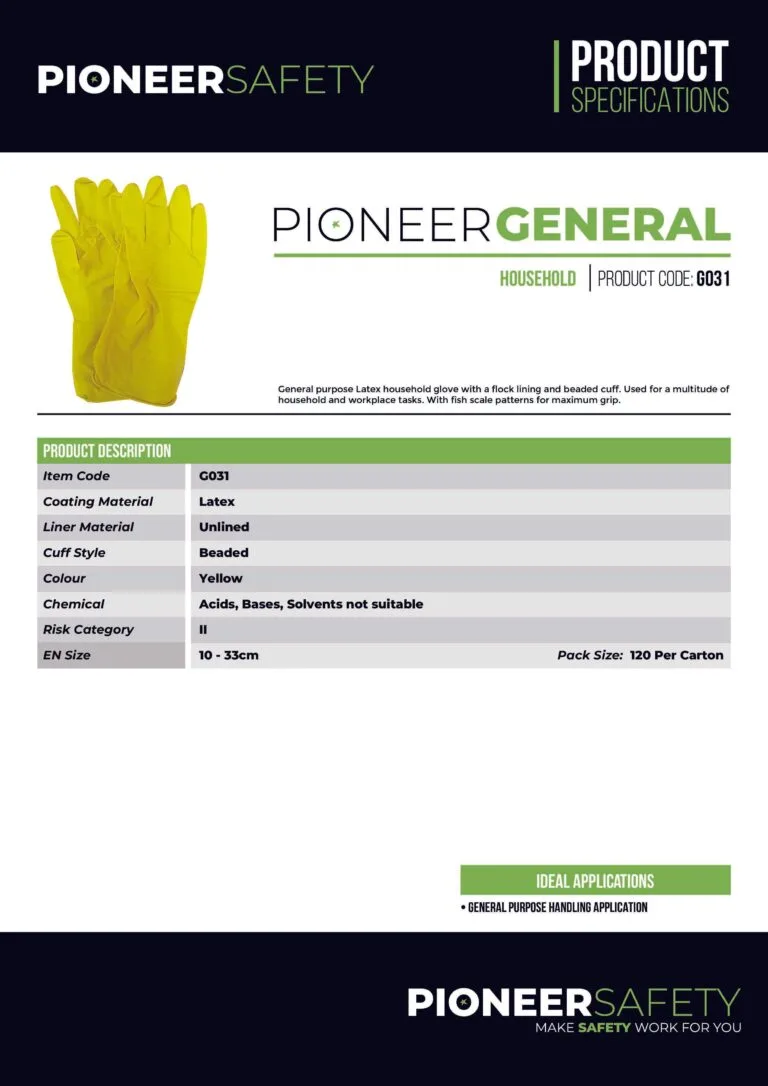 PIONEER SAFETY Rubber Household Gloves Flock Lined X/Large G031 - Premium Gloves from Pioneer Safety - Just R 14.51! Shop now at Securadeal