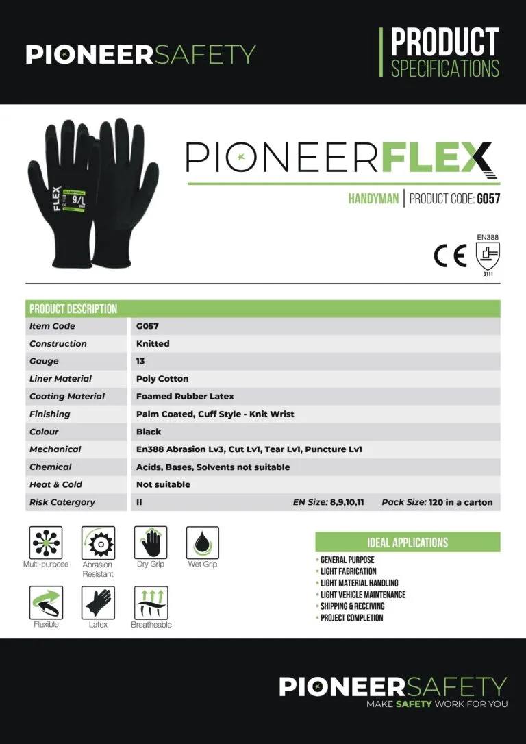 PIONEER SAFETY Flex Handyman Gloves Extra Grip G057 - Premium Gloves from Pioneer Safety - Just R 24! Shop now at Securadeal