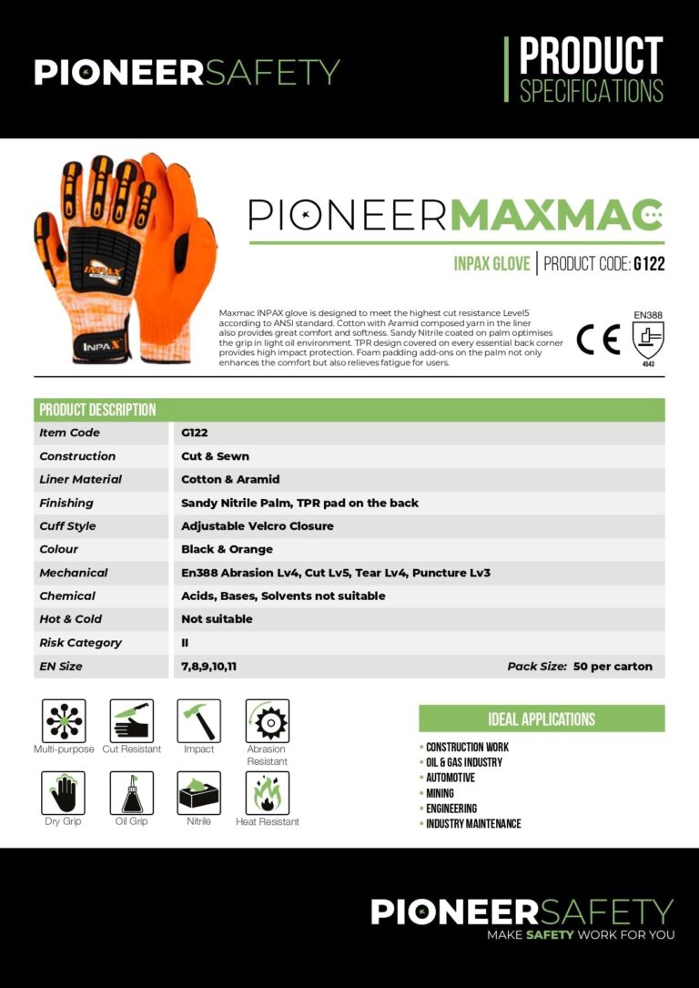 PIONEER SAFETY Gloves Maxmac Inpax Size 10 G122 - Premium Gloves from Pioneer Safety - Just R 328.46! Shop now at Securadeal