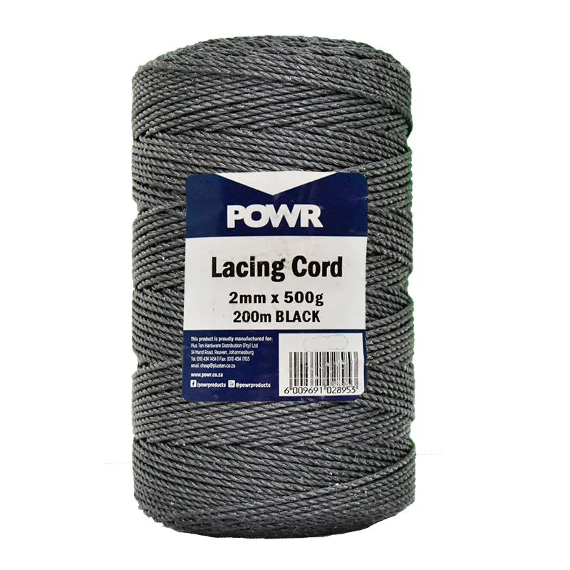 R10154 | Securadeal Powr Lacing Cord Black 2mm X 500g Premium Hardware from Powr Just R 112 Shop Now at Securadeal