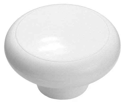 R40PLMWH | Securadeal Roco Plastic Mushroom Cupboard Knob White 40mm Premium Handles from Roco