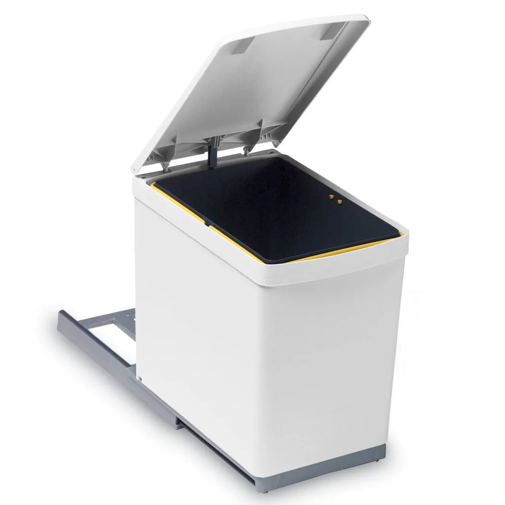 R6280 | Securadeal Roco Pullout Bin on Runners White 15 Litre Premium Hardware from Roco Just R 999 Shop Now at Securadeal