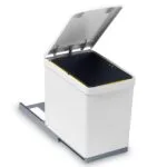 Roco Pullout Bin on Runners White 15 Litre   Premium Bins  Buckets from Roco