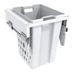 Roco Pull out Laundry Bin 450mm Base White 50 Litre   Premium Bins  Buckets from Roco