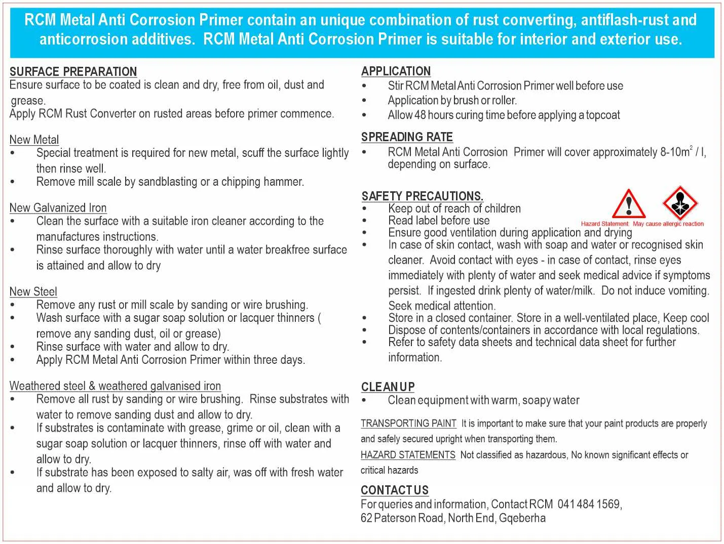 Rcm Metal Anti Corrosion Primer   Premium Waterproofing  Coatings from Rubber Coating Manufacturing