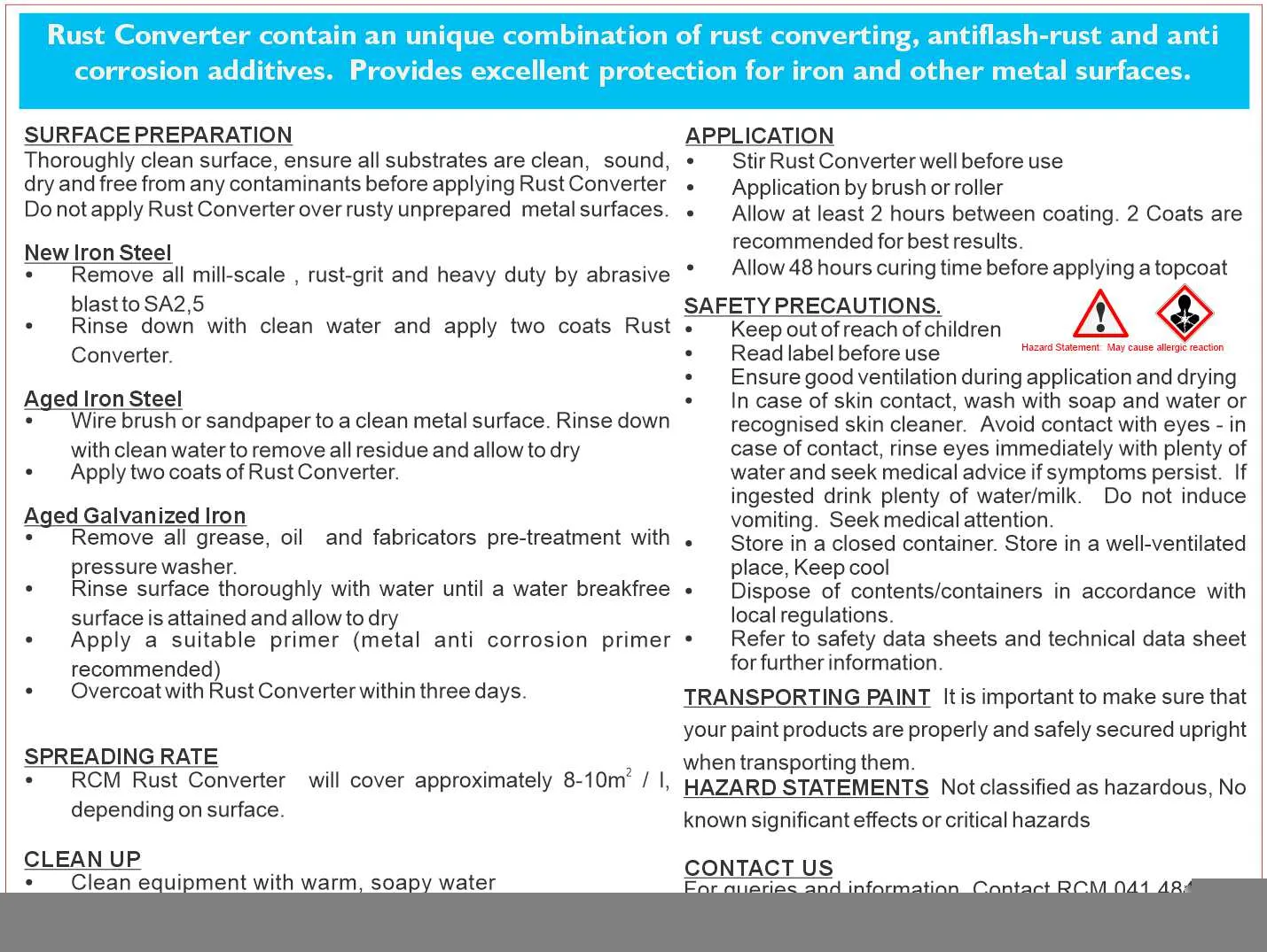 Rcm Rust Converter Primer   Premium Waterproofing  Coatings from Rubber Coating Manufacturing