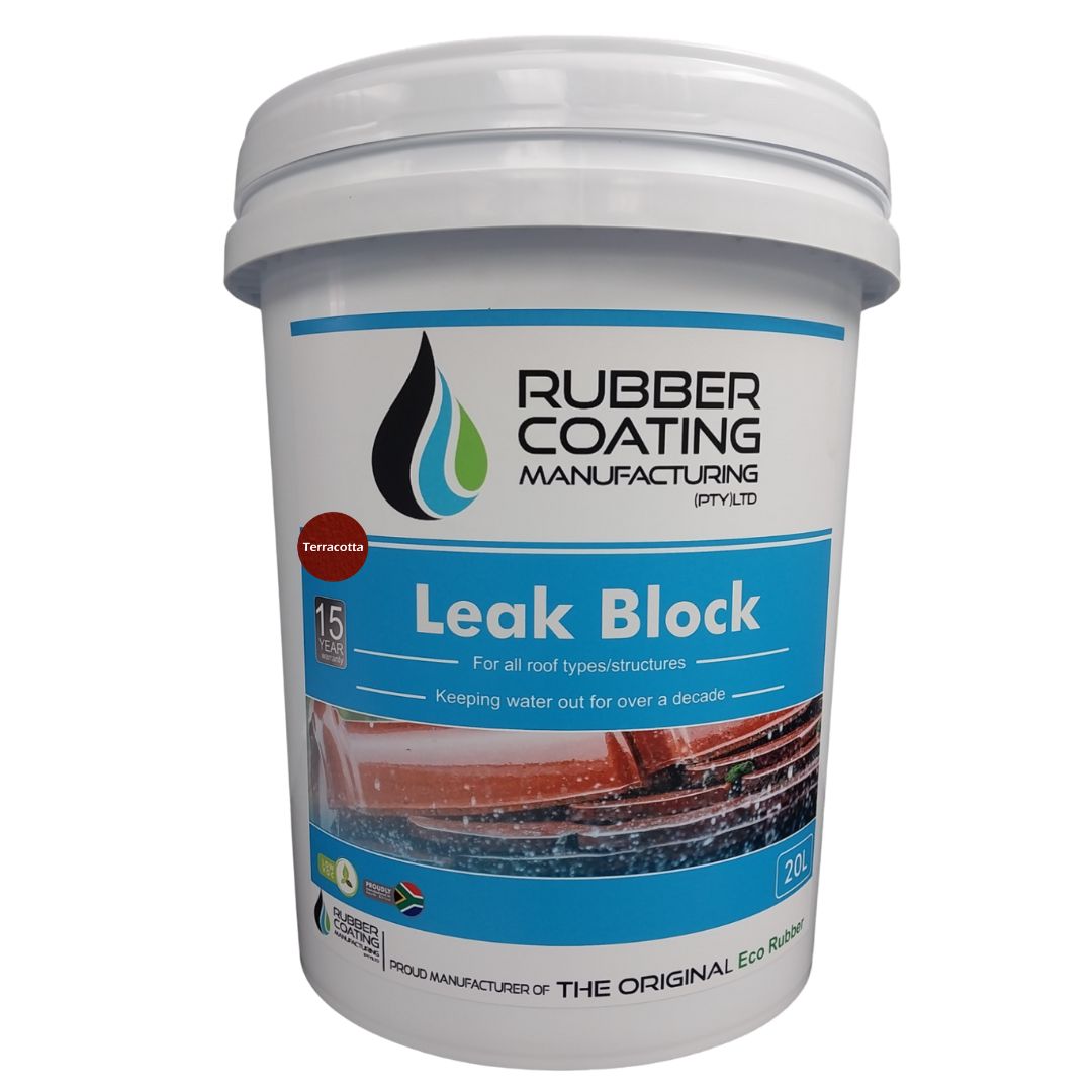 RCM_Leak_Block_20L_Terracotta | Securadeal RCM Leak Block Waterproofing Coating - Premium Hardware from Rubber Coating Manufacturing - Just R 495! Shop now at Securadeal