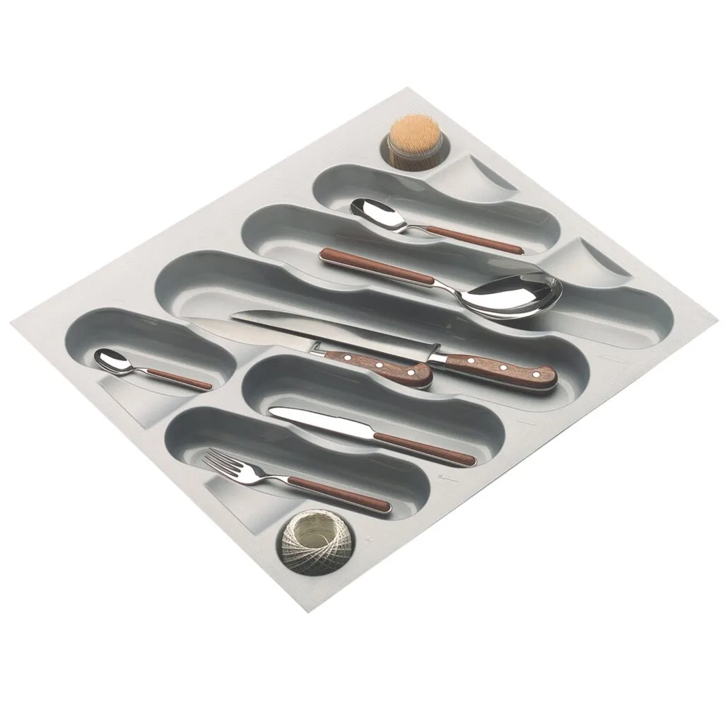 RCUT741_687ae524-346a-41db-8755-2c6c929f255a | Securadeal Roco Cutlery Tray Metallic Grey 450mm Unit Premium Hardware from Roco Just R 225 Shop Now at Securadeal
