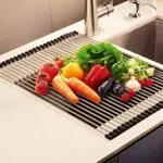 RE0707DMATT__Lifestyle | Securadeal Roco Roll Up Dish Drying Matcolander Stainless Steel 470mm X 460mm Premium Bins Buckets from Roco
