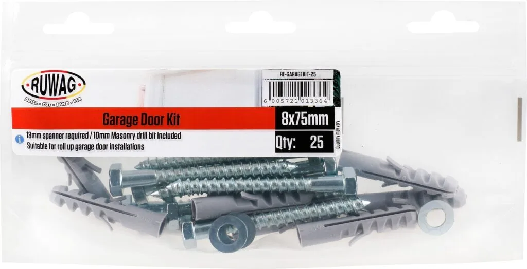 RF-GARAGEKIT-25 | Securadeal Ruwag Garage Door Installation Kit 8mm X 75mm Premium Hardware from Ruwag Just R 52 Shop Now at Securadeal