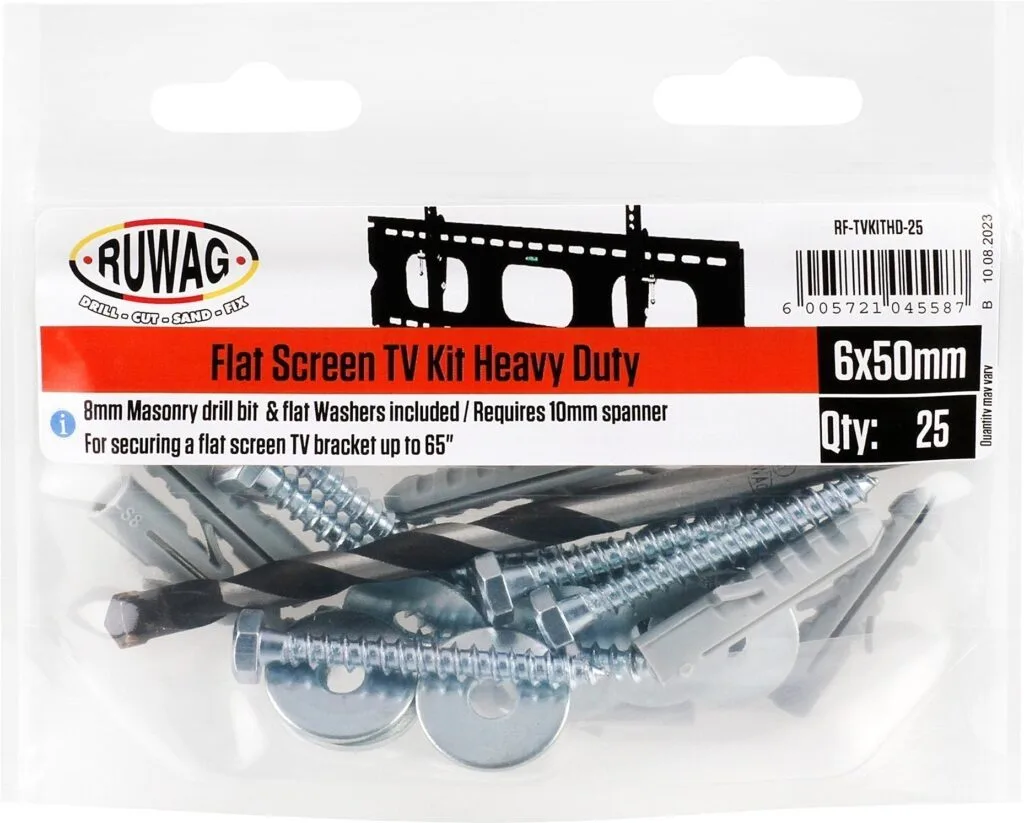 RF-TVKITHD-25-2 | Securadeal Ruwag Flat Screen Tv Installation Kit Heavy Duty Premium Hardware from Ruwag Just R 49 Shop Now at Securadeal