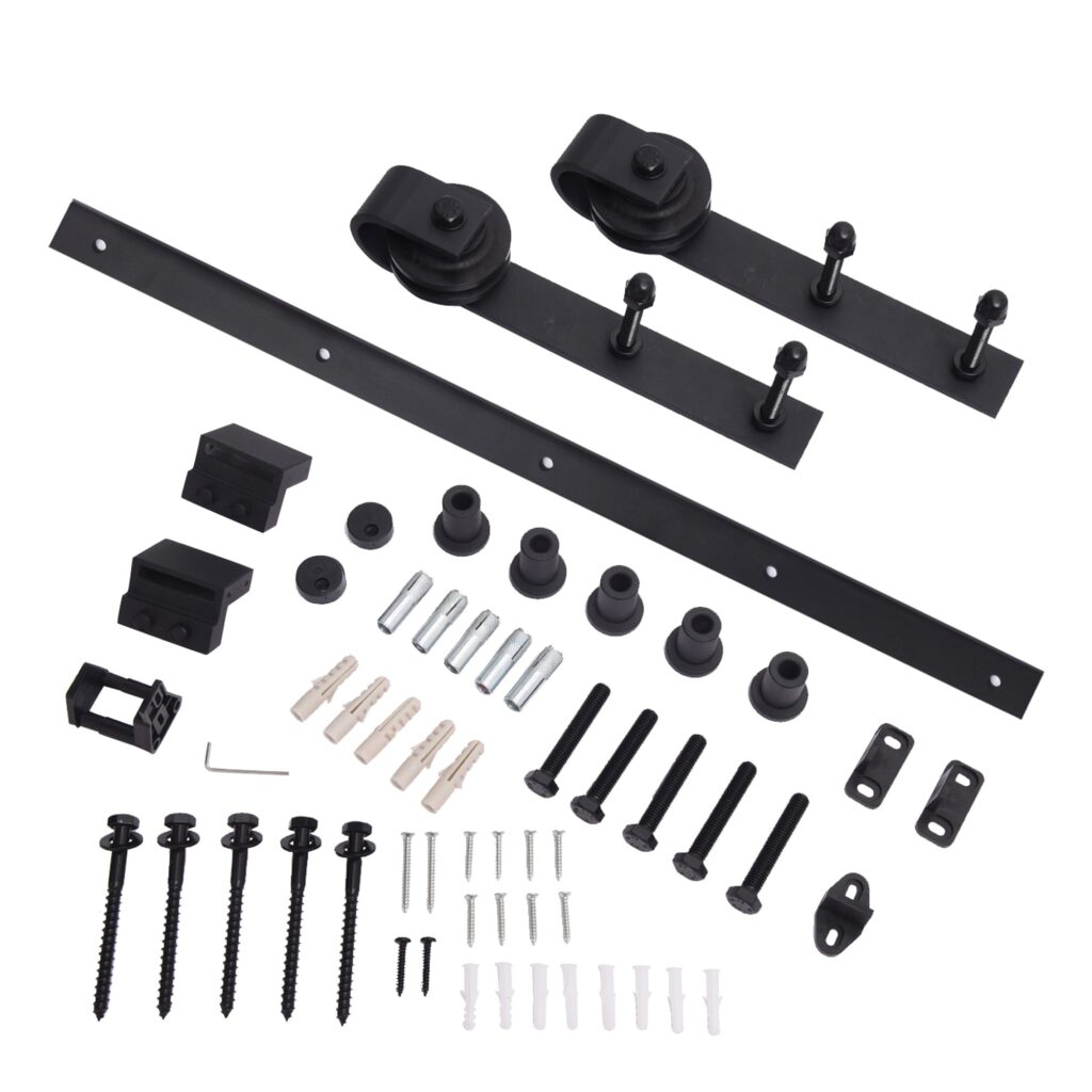 RHA01180 | Securadeal Roco Single Barn Door Runner Complete Kit Black 2m Premium Handles from Roco