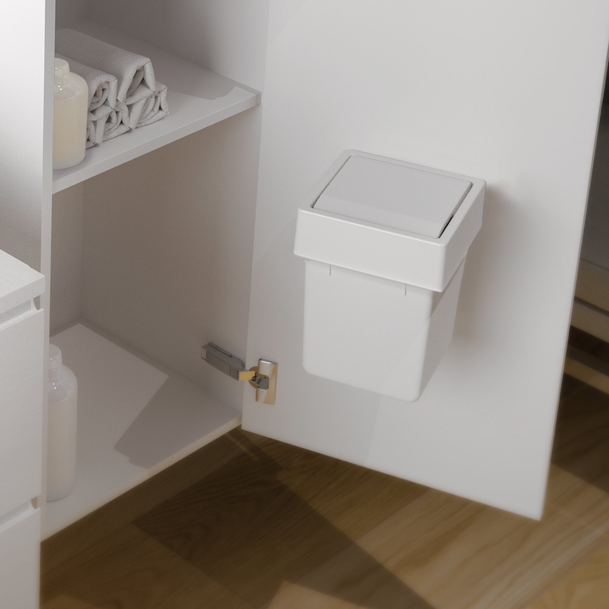 RONDABIN5L__Mounted | Securadeal ROCO Onda Door Mounted Bin White 5 Litre - Premium Hardware from ROCO - Just R 469! Shop now at Securadeal