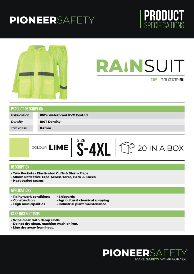 Rubberized High-Visual Reflective Tape Lime Rain Suit 2 Piece X-Large - Premium Rain Coat from Pioneer Safety - Just R 184! Shop now at Securadeal