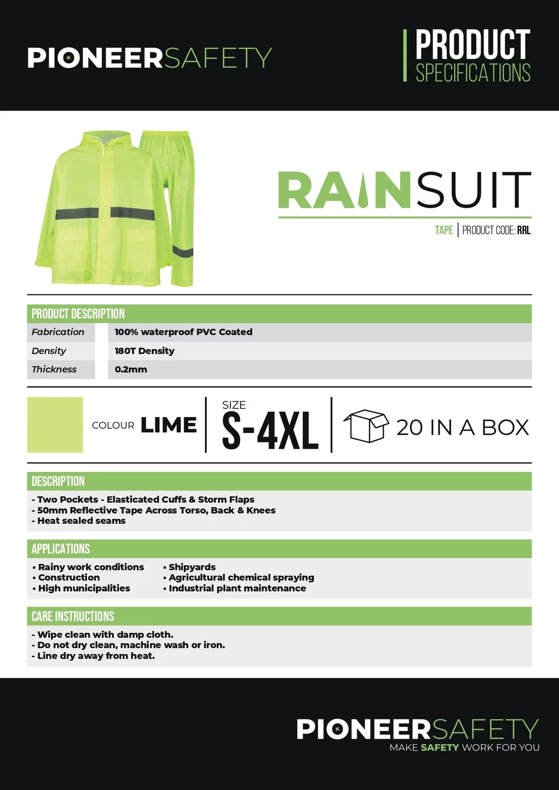 RRLRainSuitLime-1_page-0001_83d3b6db-c1fd-444b-993a-4983ac3ba732 | Securadeal Rubberized High visual Reflective Tape Lime Rain Suit 2 Piece Small Premium Rain Coat from Pioneer Safety Just R 184 Shop Now at Securadeal
