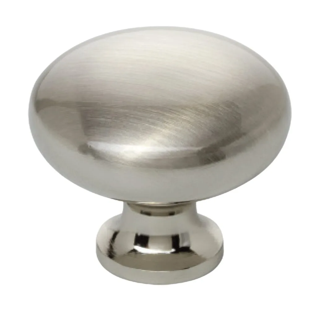 Roco Small Base Drawer Knob Satin Chrome 32mm   Premium Drawer Knobs from Roco