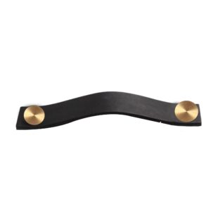 ROCO Leather Cupboard Handle Black & Brass 128mm - Premium Hardware from ROCO - Just R 70! Shop now at Securadeal