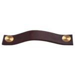 RTS5120128BRN_1 | Securadeal Roco Leather Cupboard Handle Brown Brass 128mm Premium Hardware from Roco Just R 70 Shop Now at Securadeal