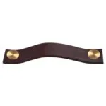 Roco Leather Cupboard Handle Brown  Brass 128mm  5 Pack    Premium Handles from Roco