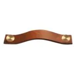 Roco Leather Cupboard Handle Tan  Brass 128mm  5 Pack    Premium Handles from Roco