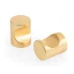 Roco Cylindrical Drawer Knob Brushed Brass 20mm   Premium Drawer Knobs from Roco