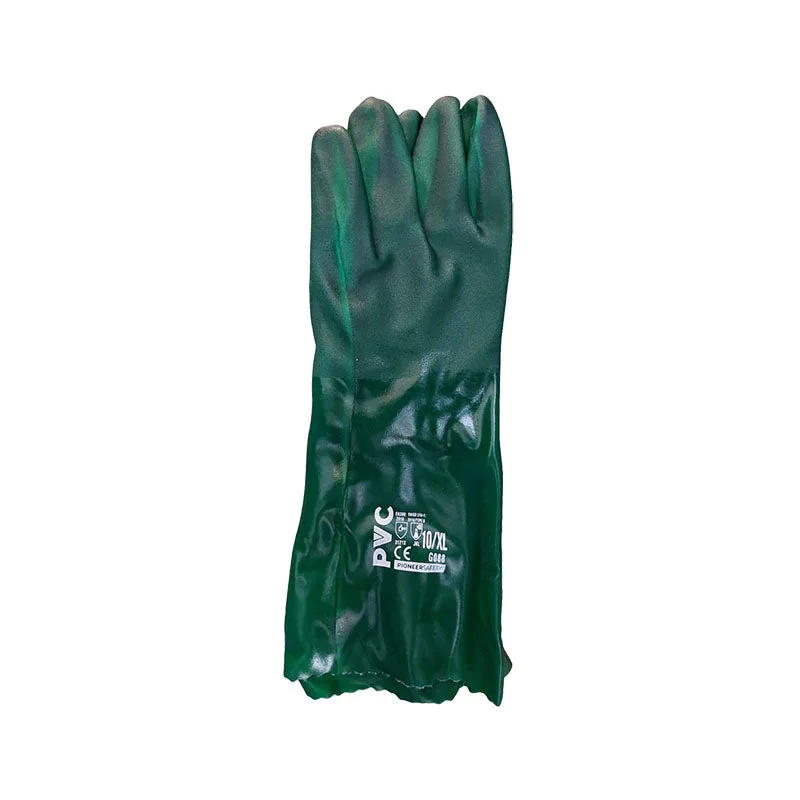 S10048 | Securadeal Pioneer Safety Gloves Pvc Coat Green Textured Heavy Duty Open Cuff 40cm Premium Gloves from Pioneer Just R 62 Shop Now at Securadeal
