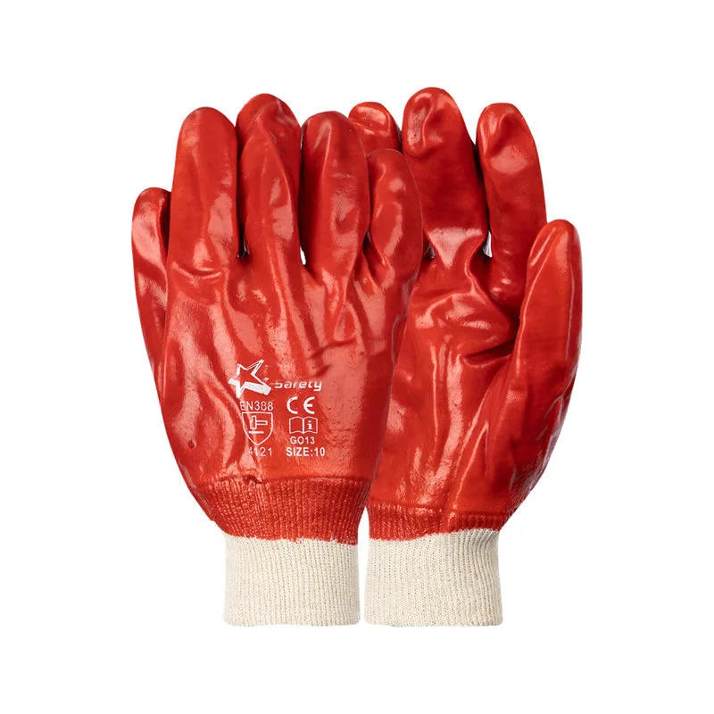 Pioneer Safety Pvc Coated Red Knitted Wrist Gloves Large G013   Premium Gloves from Pioneer Safety   Just R 22 Shop Now at Securadeal