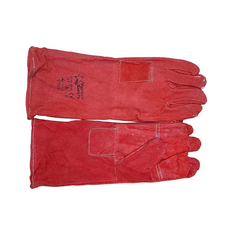 PIONEER SAFETY Chrome Leather Heat Resistant Gloves Red Elbow Length G1028 - Premium Gloves from Pioneer Safety - Just R 108.55! Shop now at Securadeal