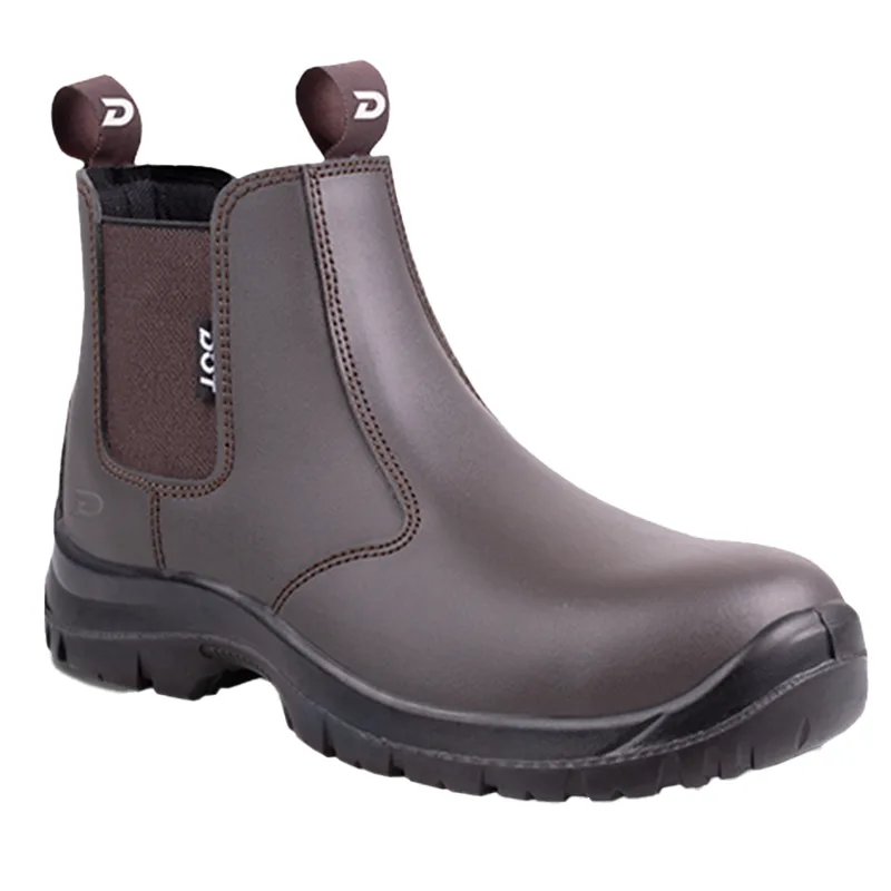 Untitled-1 | Securadeal Brown Leather Ankle Boot with Elastic Side Panels and Rugged Sole Designed for Durability safetywork Boot