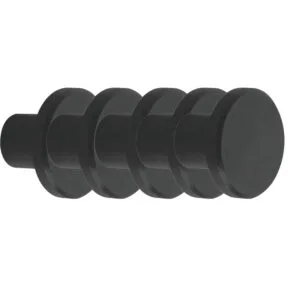 ROCO Flat Button Drawer Knob Matt Black 30mm ( 5 Pack ) - Premium Hardware from ROCO - Just R 185! Shop now at Securadeal