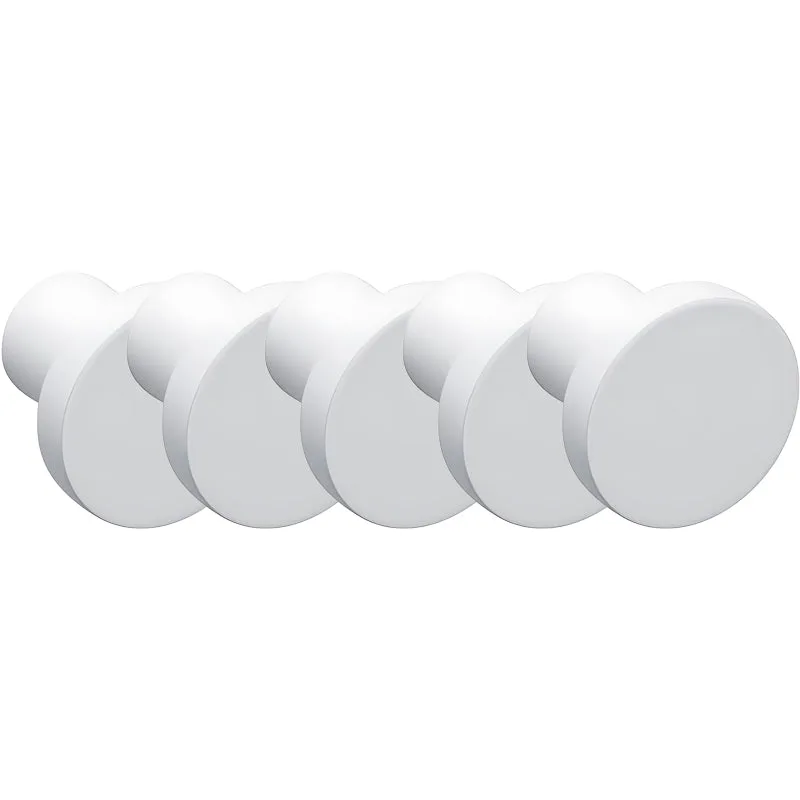 Roco Flat Button Drawer Knob White 30mm  5 Pack    Premium Drawer Knobs from Roco