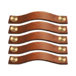 Untitled-1_379ff878-25ea-4a81-bba5-c67bdf4bd20e | Securadeal Roco Leather Cupboard Handle Tan Brass 128mm 5 Pack Premium Handles from Roco