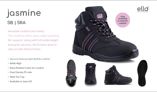 Jasmine Nubuck Ella Ladies Safety Steel Toe Womans Boot   Premium Safety Ppe from Ella