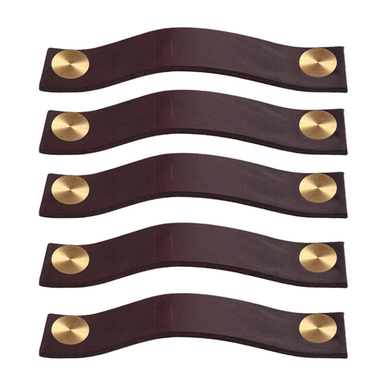 ROCO Leather Cupboard Handle Brown & Brass 128mm ( 5 Pack ) - Premium Hardware from ROCO - Just R 348! Shop now at Securadeal