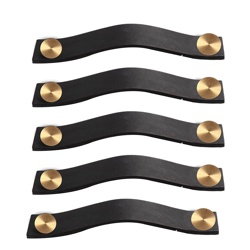 Untitled-1_bdae0a67-3a07-4dbf-af89-637101335738 | Securadeal ROCO Leather Cupboard Handle Black & Brass 128mm ( 5 Pack ) - Premium Hardware from ROCO - Just R 348! Shop now at Securadeal