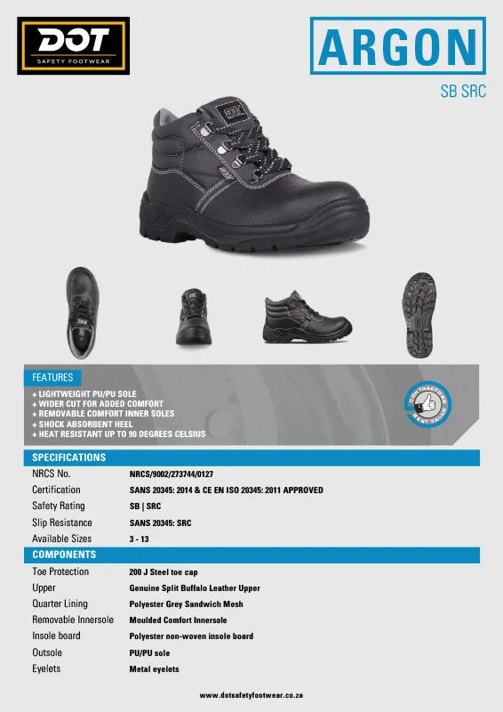 Dot Argon Safety Mens Boot   Premium Safety Ppe from Dot
